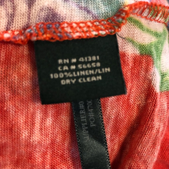 Ralph Lauren 💯 Linen Printed Floral Multi Colored Top Size M - Picture 4 of 4